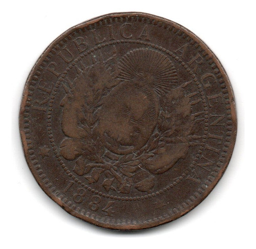 Argentina Moneda Cobre 2 Centavos Patacon Año 1884 0