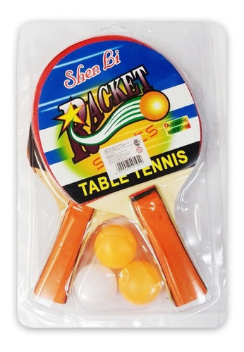 Juego Ping Pong Tenis Mesa C/2 Paletas+3 Pelotas Kaosimport 0