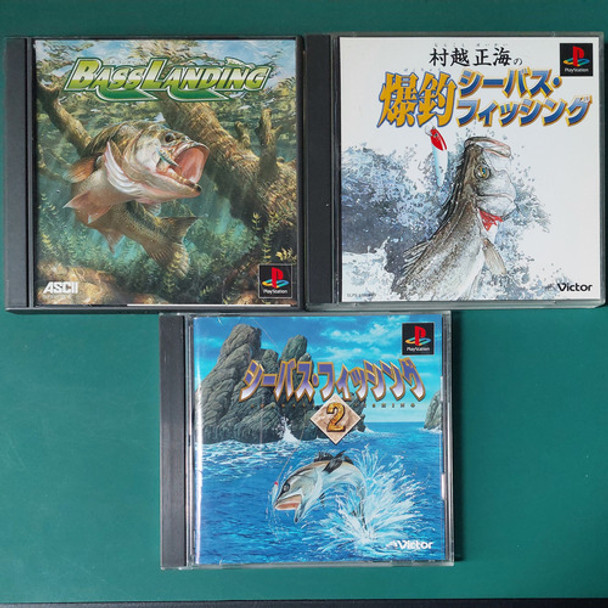 Lote Ps1 3 Juegos De Pesca (original Japonés) 0