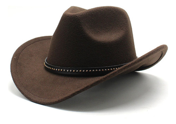 Boné Casual Unissex Western Cowboy Para Chapéu Feminino, Aba 0