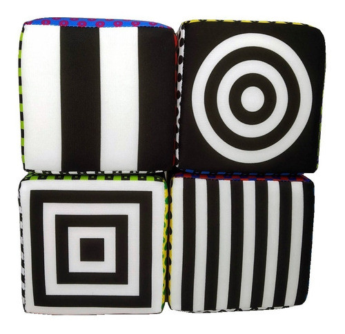 4 Bloques Blandos Goma Espuma Apilar Sonajero Bebes Qwums 0