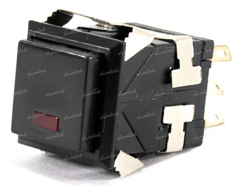 Interruptor Pulsador Retencion Cuadrado 19mm Negro Led 0