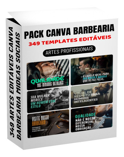 349 Artes Canva Para Barbearia - Templates 100% Editáveis 0