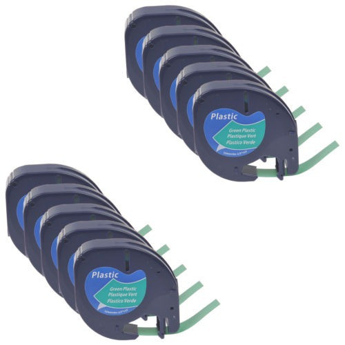 10 Negro Pk En La Cinta De La Etiqueta Verde De Plástico Par 0