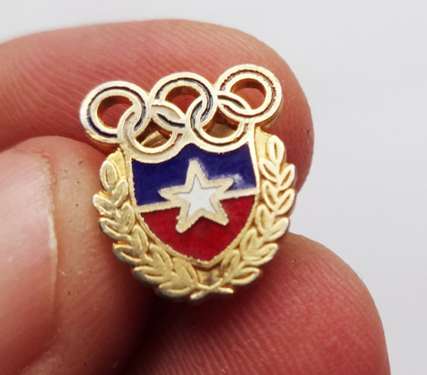 Pin Esmaltado Escudo Chile Juegos Olimpicos Futbol Antiguo 0