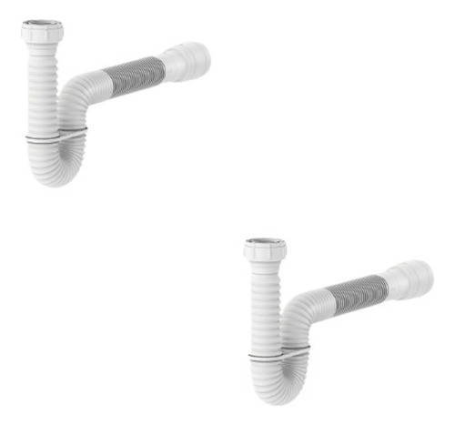 Kit2pcs-sifão Sanfonado Tubo Extensivo Universal Branco 0