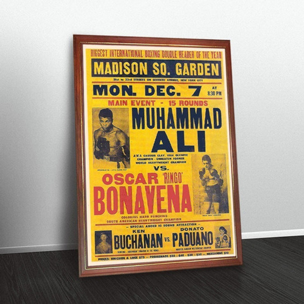 Ringo Bonavena Vs Muhammad Ali 1970 Poster Enmarcado Clay 0 Ringo Bonavena Vs Muhammad Ali 1970 Poster Enmarcado Clay 0