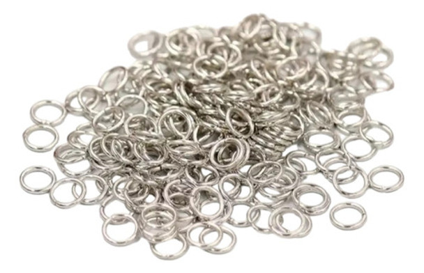 Aros Conectores De Metal Plateado 5 Mm De Diámetro - 100 Gr 0