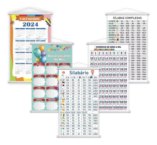 Banners Silabario + Numerais + Aniver Calendário E Complexo 0