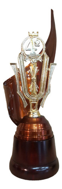 Trofeo Metálico Cuarto 4º Puesto 32cm Base Madera 0 Trofeo Metálico Cuarto 4º Puesto 32cm Base Madera 0