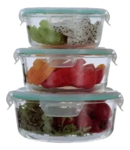 Combo De 3 Bols Alimientos Con Tapa Cocina Organizador Env G 0