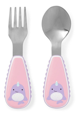 Kit Talheres Garfo E Colher Inox Skip Hop ® Baleia Narval 0