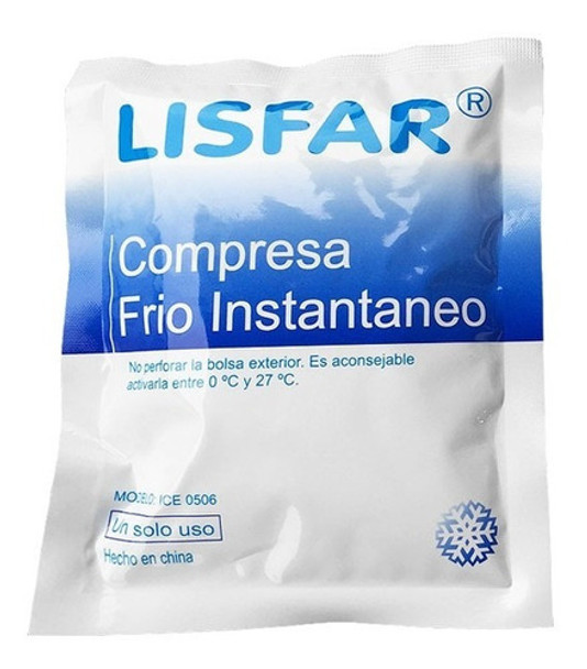 Compresa Lisfar Gel Frío Instantáneo Chica No Reusable 0