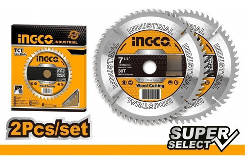 Set X2 Discos (7-1/4 ) 30d Ingco Super Select Tsb118510 0