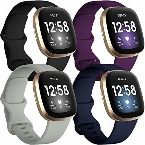 4 Mallas Compatible Con Reloj Fitbit Sense Y Fitbit Versa 3 0