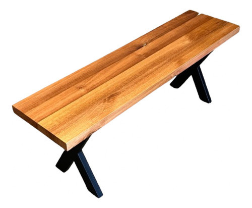 Banco Industrial, Madera Eucalipto Y Patas X - 122x33cm 0