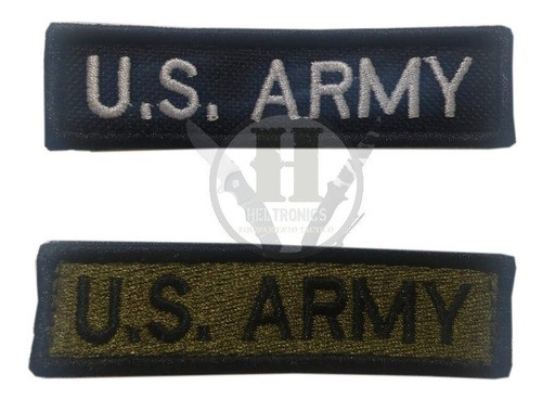 Parche Bordado Us Army Black Verde Gafete Abrojo Uniforme 0