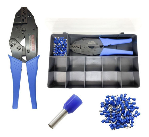 Kit Alicate Prensar Tubolar Ilhos 0,5 A 16mm² + Kit 200pçs 0
