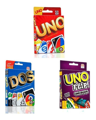 Juego Cartas Uno Dos Flip Combo Mattel Ruibal Original 0