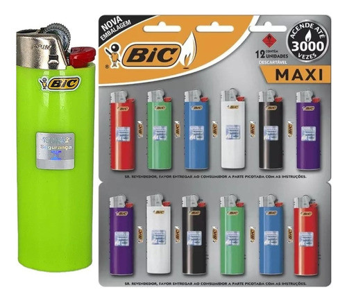 Cartela Bic Grande Maxi Ate 3000 Vezes - 12 Unidades 0