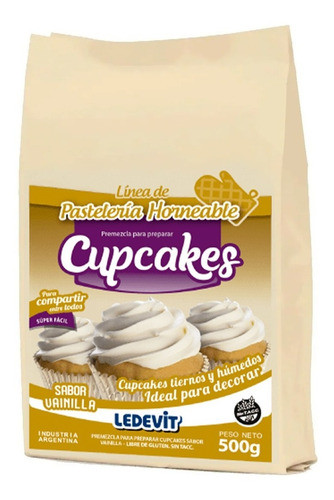 Premezcla Para Cupcake Sabor Vainilla 500g - Ledevit 0