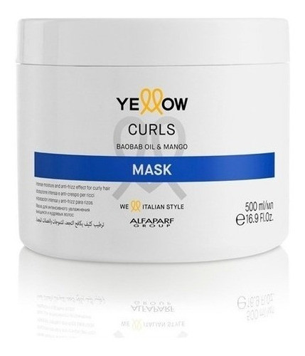 Mascara Yellow Curls Rulos Rizos Mask Anti-frizz 500ml 0