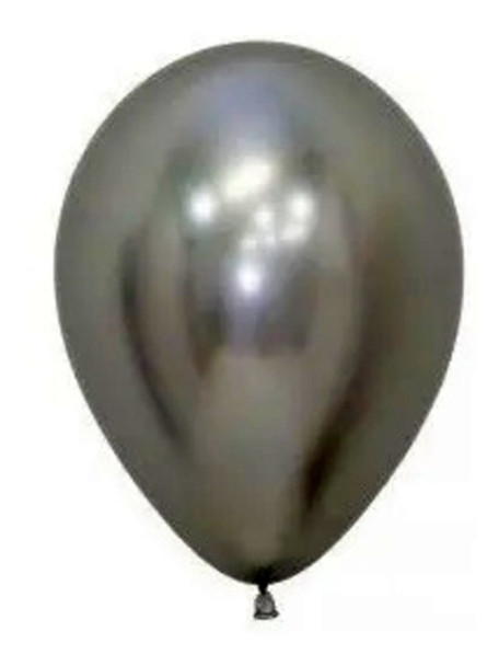10 Globos Cromados Metalizado Plateado P/ Fiesta Cumpleaños 0