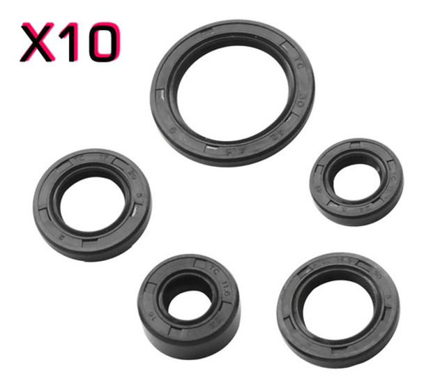 Pack X10 Juego Retenes Motor Gilera Smash 110 Trip Blitz - 0