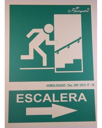 Cartel De Salida Escalera Derecha Sube 0