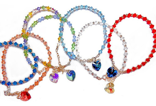 Pulseras Cristal Swarovski Elements Y Plata 925 Con Dije 0