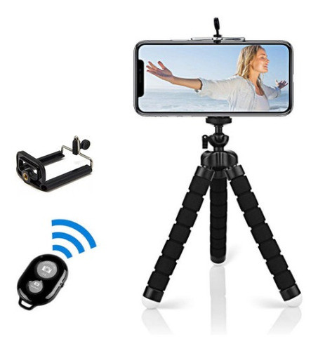 Tripode Mini Octopus Adaptador Celular Control Bluetooth 0