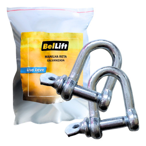 Kit  5 Manilha Leve Galvanizada 1/2 12,5mm Beltools 0