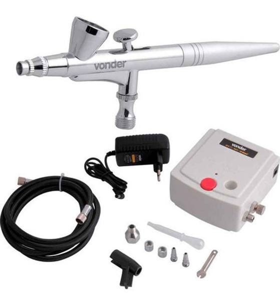 Aerógrafo Com Minicompressor Bivolt 10 Acessórios Vonder 0