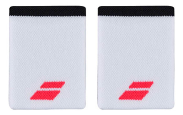 Munhequeira Babolat Logo Jumbo Wristband Branco Preto/ Coral 0