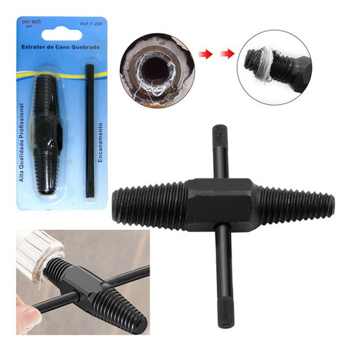 Ferramenta Saca Cano Tubo Quebrado Com Duas Pontas Universal 0