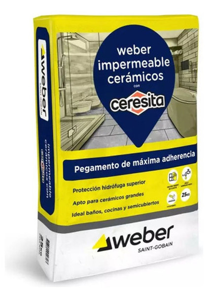 Adhesivo Impermeable Con Ceresita X 25 Kg Weber R Ospital 0 Adhesivo Impermeable Con Ceresita X 25 Kg Weber R Ospital 0