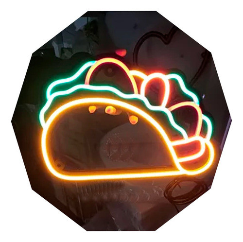 Cartel Taco En Neón Led / Deco  / Figuras / Comercios 0