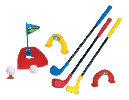 Jogo Golfe Mini Golf Infantil Com Sacola Colorido - 590b 0