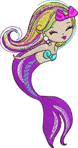 Matriz De Bordado A Máquina: Sirena Lila 0