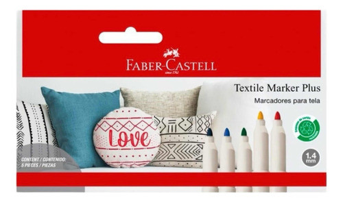 Marcadores  Permanente Textil Faber Castell X5 0