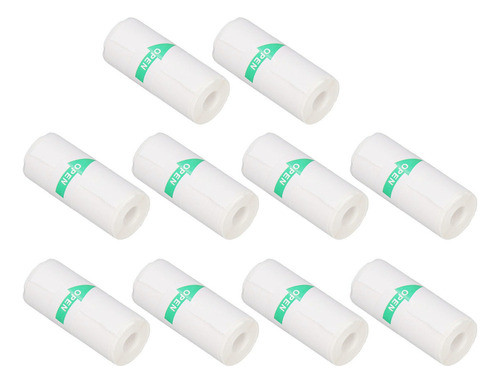Papel Adesivo Para Impressora, 10 Rolos, Térmico, Portátil, 0