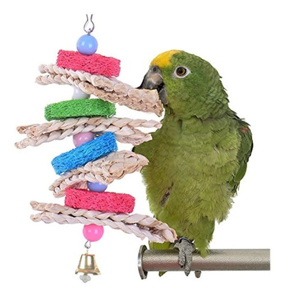 Pet Bird Parrot Bite Swing Masticando Juguete Natural Sepa T 0