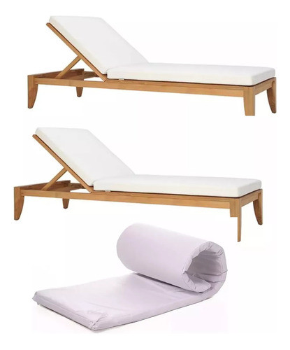 Combo 2 Colchonetas Para Reposeras O Camastro Impermeable 0