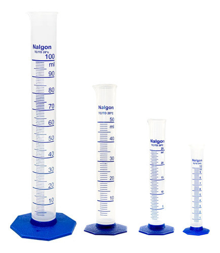 Kit 5 Proveta Plástica 1 X 10ml  1 X 25ml 1 X 50ml 1x 100ml 0