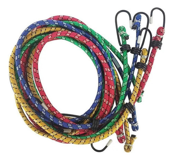 Cabo Elastico Corda Gancho Bagageiro Carga 2mx8mm 4 Peças 0