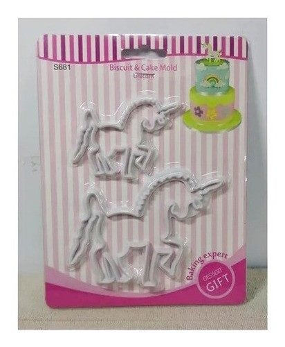 Molde Cortante Plastico 2 Unicornio Reposteria Belgrano 0