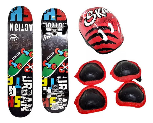 Set Mega Skate Casco Rodilleras Coderas En Bolso ELG 10104 0 Set Mega Skate Casco Rodilleras Coderas En Bolso ELG 10104 0