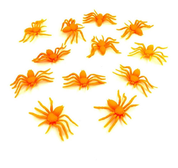 Pack 12 Unidades Arañas 6 Cm Halloween Cotillón Decoración 0