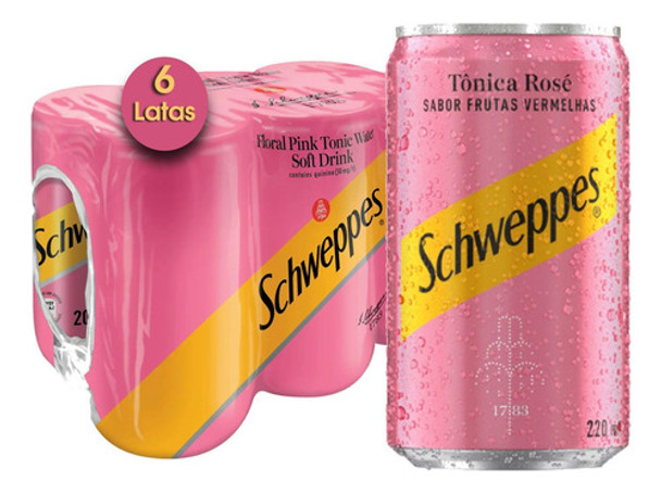 Tônica Schweppes Rose Frutas Vermelhas 220ml (6 Latas) 0