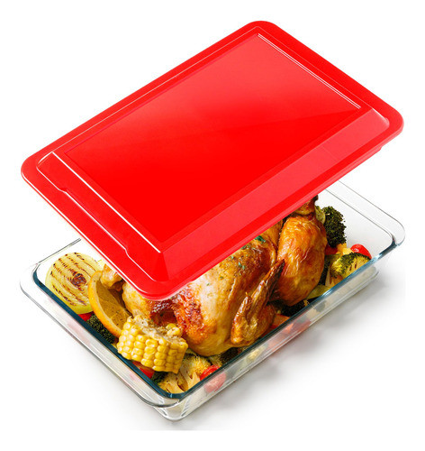 Plato Para Hornear De Vidrio De 4,5 Cuartos De Galón Con Tap 0